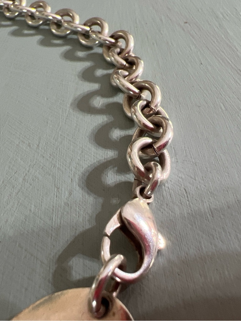 Tiffany & Co. Sterling Silver Round Tag Link Necklace - Picture 5 of 5